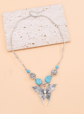 复古蝴蝶项链女波西米亚民族风