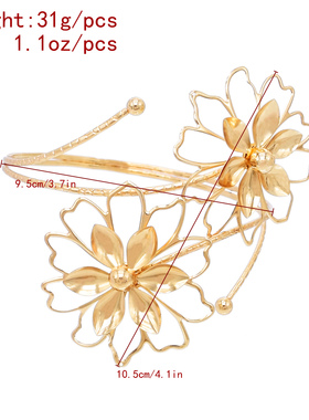 新款金色花朵手臂镯女