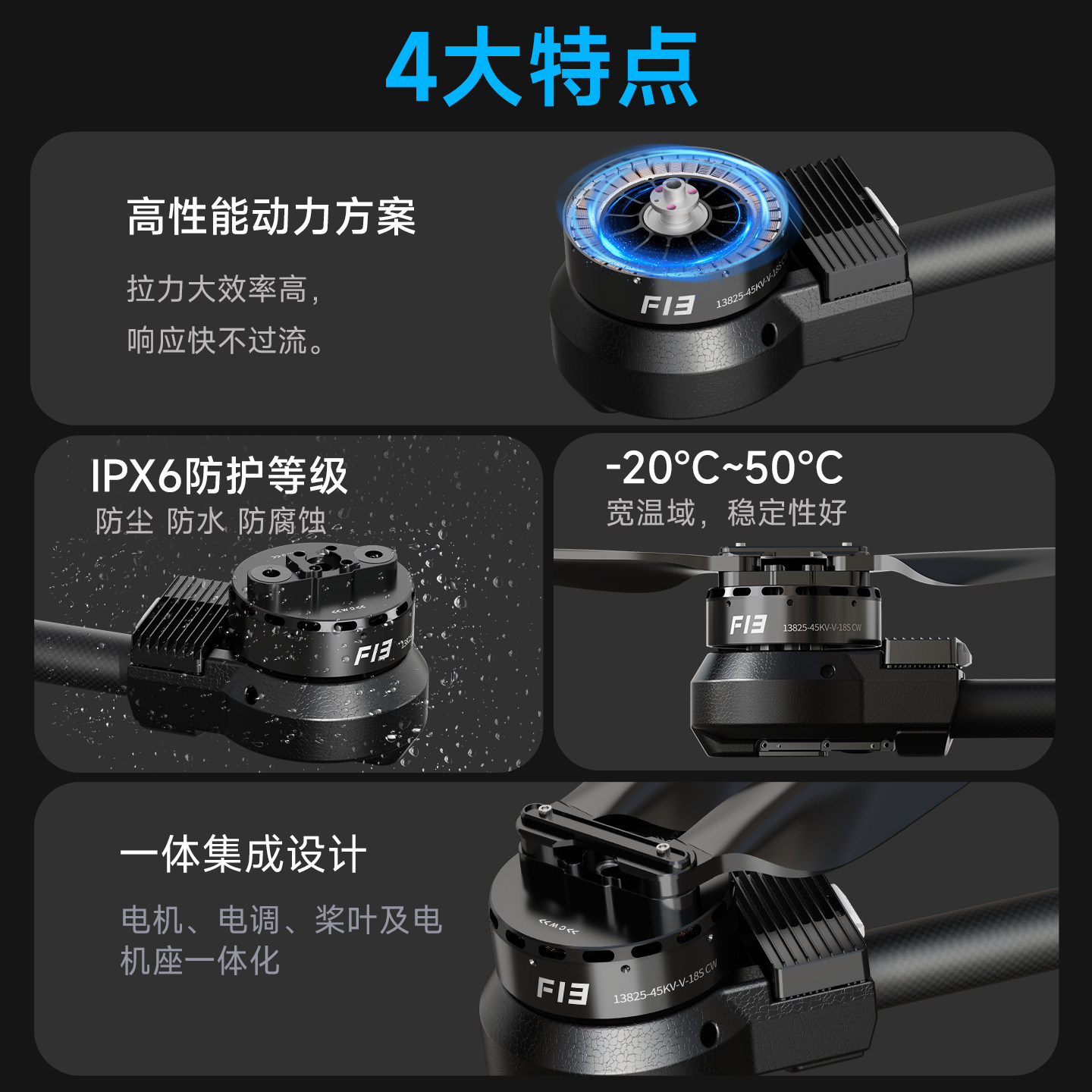 飞宇F13多旋翼无人机一体式动力系统折叠桨叶57公斤拉力,淘宝优惠券,粉丝福利购,淘宝优惠卷