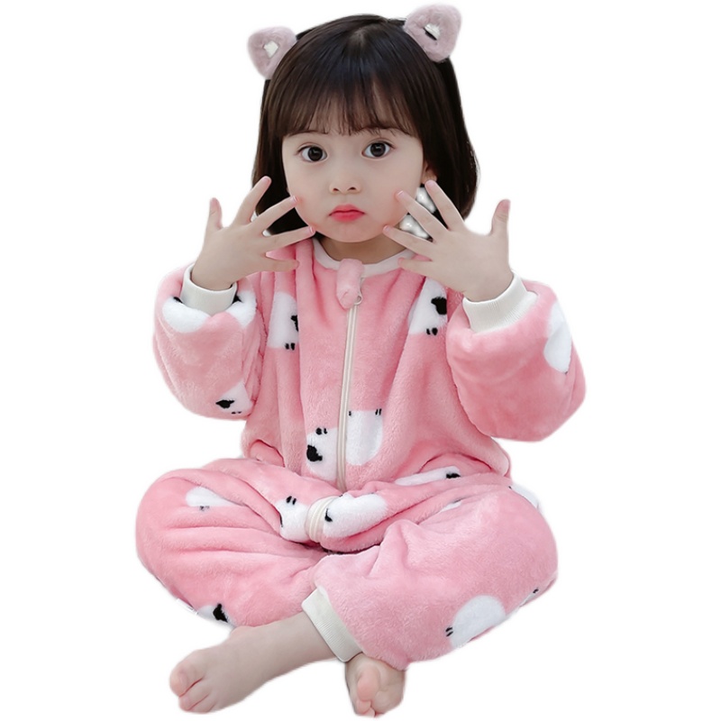 儿童连体睡衣秋冬季加厚法兰绒女宝宝家居服珊瑚绒婴儿睡袋防踢被,淘宝优惠券,粉丝福利购,淘宝优惠卷