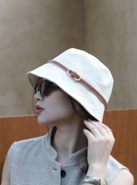 自留！棉麻度假百搭休闲盆帽渔夫帽