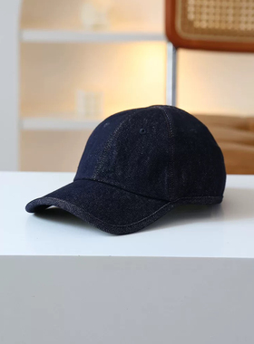 新品牛仔纯色亚麻棒球帽男女复古软顶遮阳帽子百搭鸭舌帽