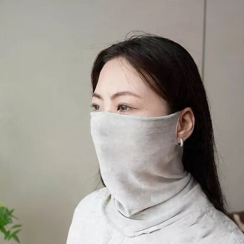 QM五一福利汉麻透气户外透气防晒面纱面罩（拍一发二） - 图3