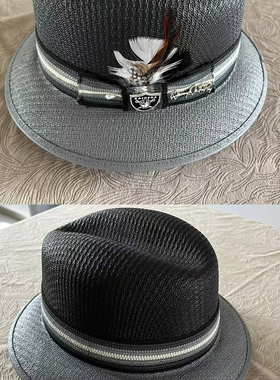 【北京现货】美式 西海岸灰黑突袭者RAIDERS礼帽 NFL双色手工制造