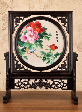 苏绣摆件手工双面绣刺绣摆台家居饰品结婚乔迁商务伴手礼文创礼品