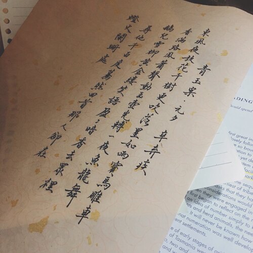 纯手工复古叶纹笺蜡染洒金宣纸 半生熟书法创作参赛国展宣纸批发 - 图0