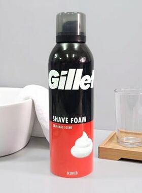香港进口Gillette 吉列刮胡泡沫原味红色200毫升属于经典原味系列