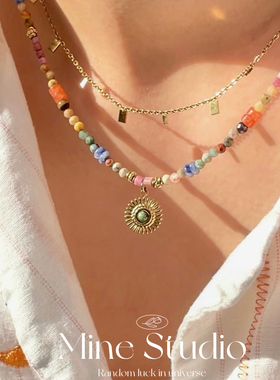 Mine Studio·新款彩色串珠太阳花项链韩系活泼多巴胺手链不掉色