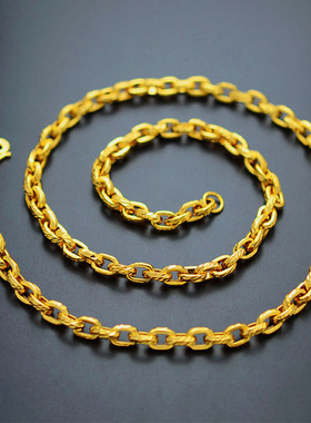 镀金仿真越南沙金项链久不掉色仿金假黄金链子O字链男女款圆圈链