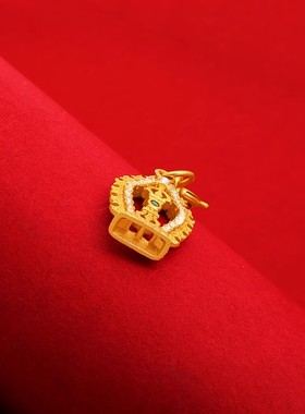 S925纯银镀金金刚杵吊坠镶锆石项坠卡子计数手串万能卡扣配饰挂坠