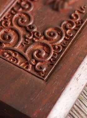 藏式家用檀木夹书板用品书夹摆件