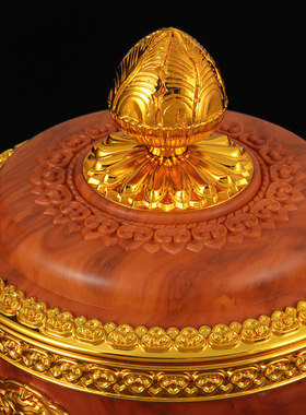 藏式八吉祥双层糌粑盒酥油盒果盒