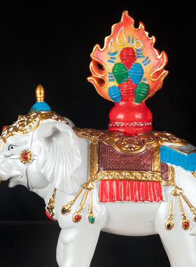 彩绘吉祥象密宗七政宝佛具用品