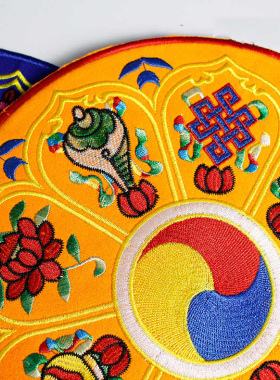 藏式八吉祥十字金刚铃杵垫子