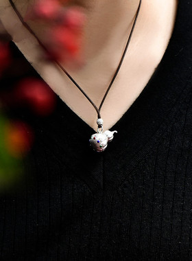 新款藏式纯银镀金葫芦项链纯银福禄宝葫芦吊坠挂件配饰新年礼物