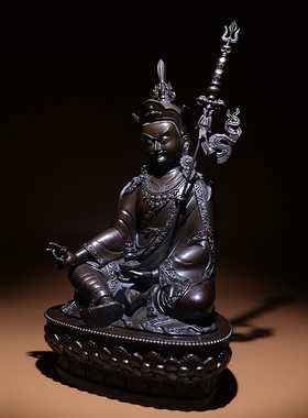 莲花生大师佛像纯铜迷你随身摆件