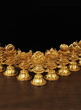 密宗法器彩绘八瑞物吉祥八宝总集八吉祥摆件装饰八瑞相法器