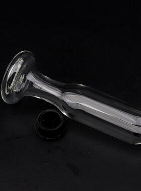 带堵头窥视按摩棒水晶玻璃中孔按摩棒通孔玻璃局部按压男女穴位窥