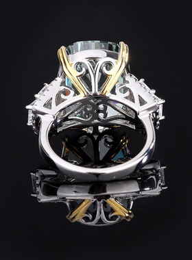 高端珠宝S925银人工培育高碳钻戒