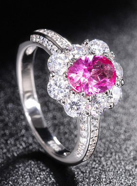 s925银帕拉伊巴鸽子蛋3克拉戒指