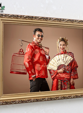 欧式实木婚纱照挂墙画框
