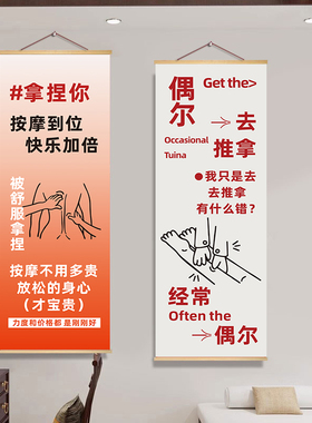 理疗店装饰画墙面装饰文字养生馆挂画推拿按摩背景墙壁画挂画海报