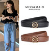 High-end women's waist belt, versatile genuine leather