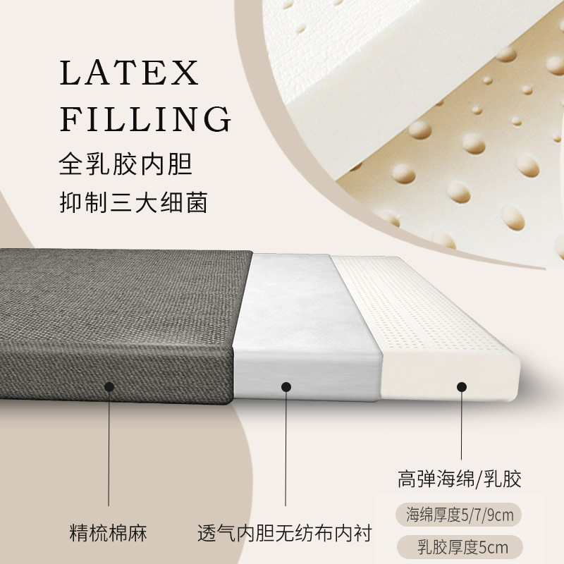 可折叠乳胶床垫办公室午休神器学生宿舍单人午睡榻榻米垫子打地铺 - 图1