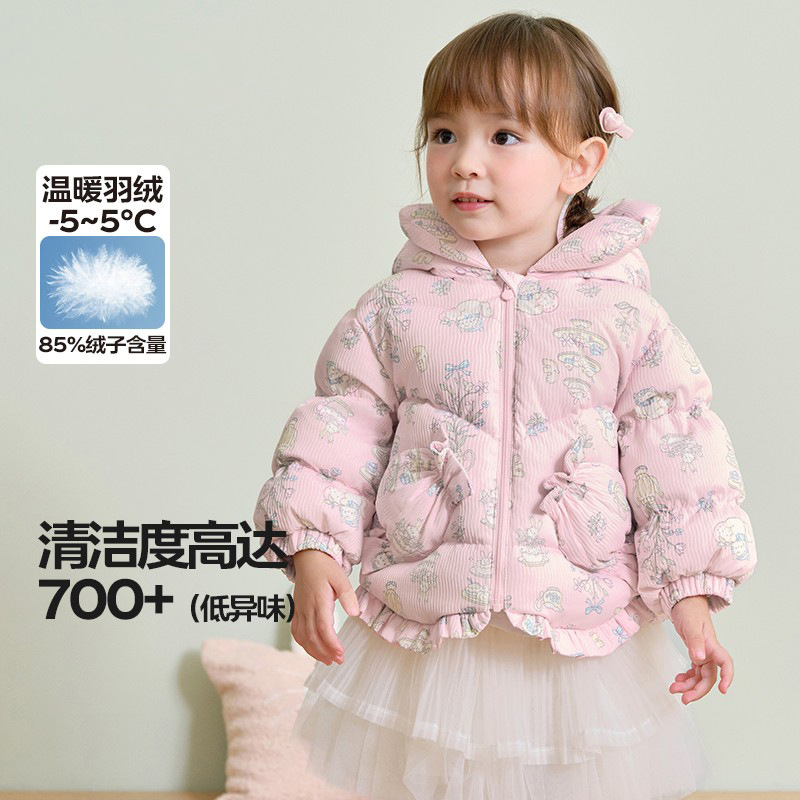 品牌宝宝羽绒服女童冬季加厚童装儿童连帽外套婴儿洋气保暖上衣 - 图2