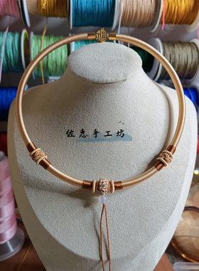 宝宝儿童圆形项圈福扣款新中式锦鲤吊坠挂绳项链周岁满月抓周百搭