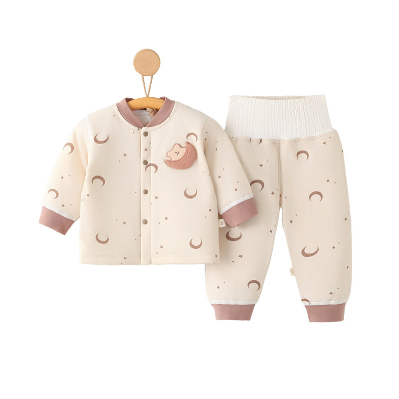 婴儿衣服秋冬宝宝高腰护肚保暖夹棉睡衣新生儿纯棉内穿秋衣裤套装,淘宝优惠券,粉丝福利购,淘宝优惠卷