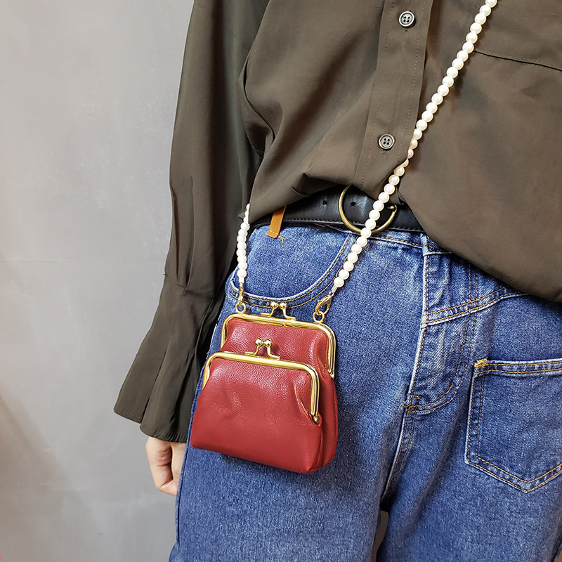 2023流行小包包女新款时尚百搭珍珠链条小众单肩斜挎钱夹迷你可爱 - 图0