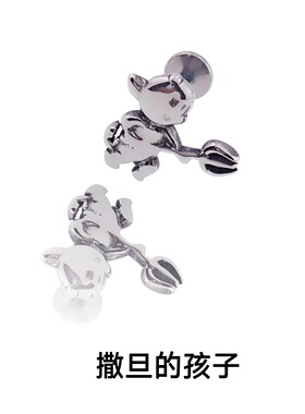 钛合金海豚猫咪撒旦的孩子耳钉