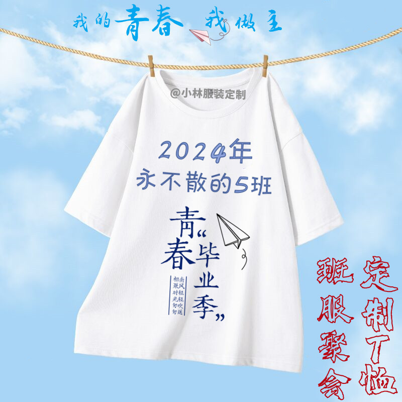 毕业班服定制t恤小学初高中考衣服运动会订制拍照六年级短袖体恤-图3