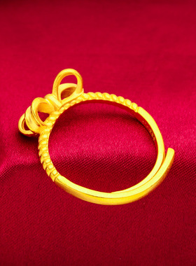 礼物礼品首饰饰品首饰蝴蝶结戒指黄铜时尚气质女戒手饰配饰品跨境