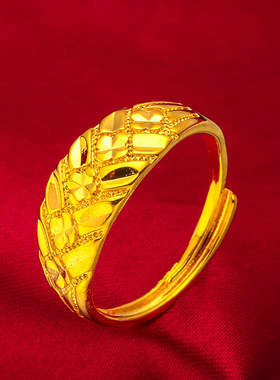 礼物礼品首饰饰品首饰女士花纹戒指车花女款开口戒指直播代发首饰