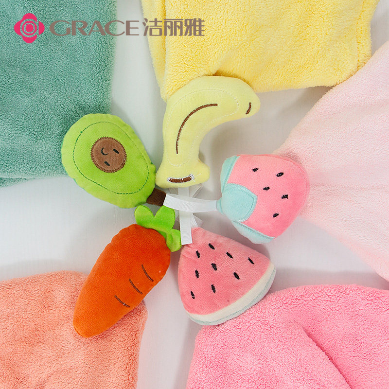 洁丽雅便携挂式擦手巾女家用吸水厨房卫生间擦手帕创意儿童小毛巾,淘宝优惠券,粉丝福利购,淘宝优惠卷