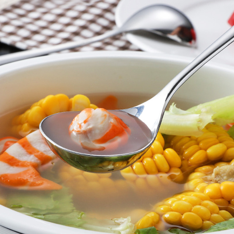 304不锈钢单人大号汤勺加厚长柄家用成人喝汤调羹粥勺创意汤匙 - 图1