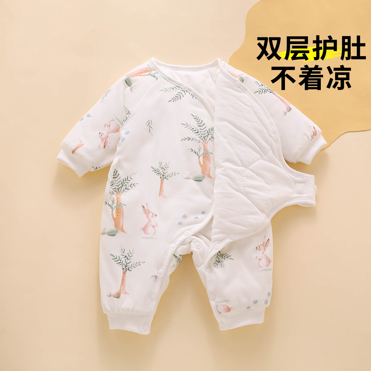 新生婴儿连体衣服初生宝宝冬天夹棉保暖冬装秋冬季加厚斜襟月子服,淘宝优惠券,粉丝福利购,淘宝优惠卷