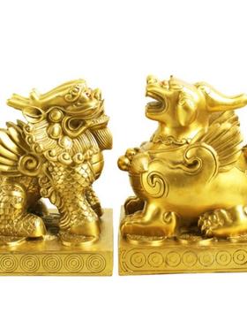 纯铜貔貅摆件一对客厅卧室店铺办公室桌装饰貔貅开业礼品包邮