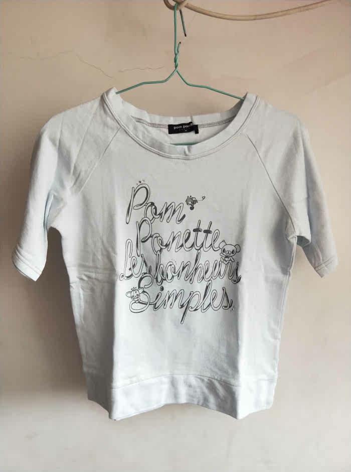 POM PONETT*蓝色黑色绒面短袖150/160,淘宝优惠券,粉丝福利购,淘宝优惠卷