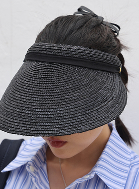 空顶帽骑车休闲女夏季大檐简约
