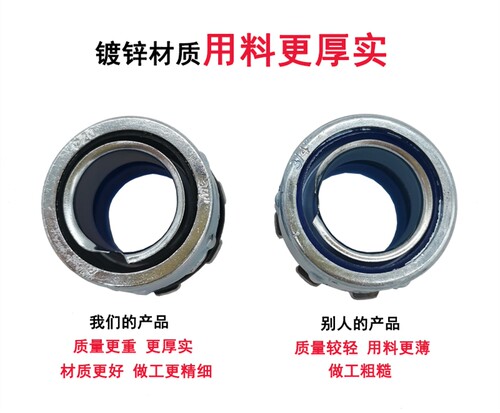 DPJ包塑金属软管接头蛇皮管箱接头外丝牙卡套端式自固式镀锌 - 图0