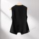 2026 Irregular Vest Vest ແມ່ຍິງອອກແບບໃຫມ່ Top Waist Slim Temperament Wear Suit Pony Clip