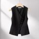 2026 Irregular Vest Vest ແມ່ຍິງອອກແບບໃຫມ່ Top Waist Slim Temperament Wear Suit Pony Clip