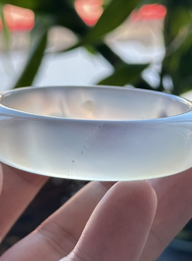 云臻阁天然海洋玉髓草花花朵水墨清新飘花玛瑙手镯冰透大花54口径