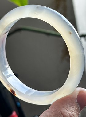 云臻阁天然海洋玉髓马料白冰草花缠丝小草大花风景玛瑙景观手镯58