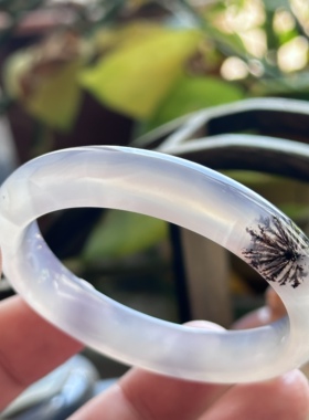 天然巴玉帝王紫草花大花冰透紫玉髓水墨绽放花朵鱼鳞纹玛瑙手镯52