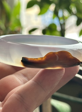 天然巴玉冰紫花料水墨象形山景山脉清新意境冰透玛瑙手镯59口径