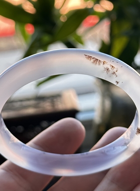 云臻阁天然海洋玉髓草花小花小草飘花冰透清新玛瑙手镯58口径